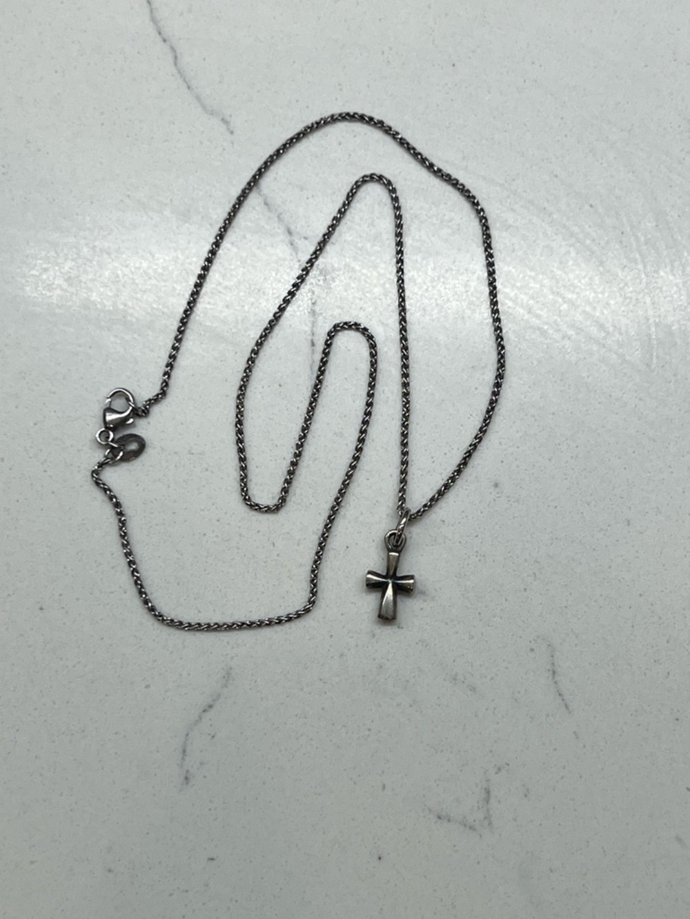 James Avery Silver Cross Pendant Necklace